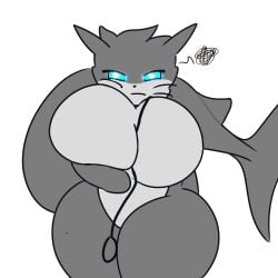 big_breasts big_butt cute female furry gootraxian grey_body huge_breasts kaiju_paradise marine nwar_chocola roblox roblox_game self_upload shark shork_(kaiju_paradise) shorks_(kaiju_paradise) solo tagme