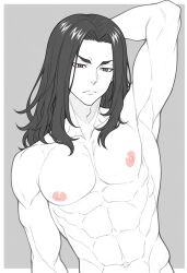 1boy 1male ai_generated bara big_penis bottom_pov civitai enticing gay gay_male illustrious_(stable_diffusion) implied_sex male male_focus male_only male_prey nude queer stable_diffusion sweat sweating tied_up tokyo_revengers yaoi baji_keisuke black_and_white showing_off jerking jerkingoff one_arm_up arms_behind_head smirking_at_viewer smirking smirk tongue_out