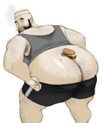 horkrugley gay fat fat_ass fat_male fat_butt original_character human human_male human_only food food_play ass_focus ass ass_crack ass_cleavage butt butt_focus butt_crack booty booty_focus booty_cheeks shorts shorts_down