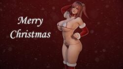 2022 3d ass bikini bouquetman breasts christmas dead_or_alive female female highres honoka_(doa)