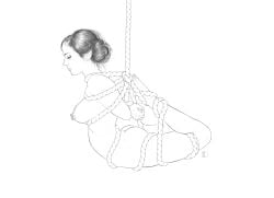 1girls actress ass big_breasts bondage breasts butt celebrity eva_green female female_only nipples nude real_person rope solo suspension tied_up tittydispenser