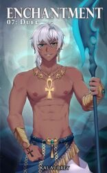 alpha_male athletic_male bishonen bl cocky demon egyptian egyptian_clothes fantasy gay gay_domination god green_eyes incubus jock justsyl kaiaubrey magic male male_focus male_only middle_eastern middle_eastern_clothing middle_eastern_male muscles muscular muscular_male novel_illustration soren story story_at_source tan_body tan_skin warrior white_hair yaoi