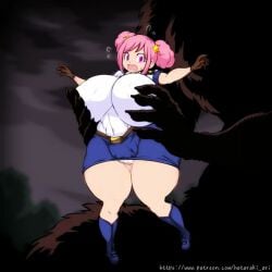 animated big_breasts breasts female hataraki_ari huge_breasts hyper_breasts pink_eyes pink_hair shortstack squish tagme video
