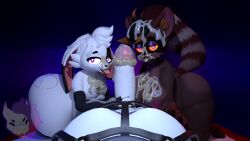3d_(artwork) after_fellatio after_oral after_sex anthro armwear bisexual_fellatio bodily_fluids breasts brown_body brown_fur butt chest_harness clothing cum cum_in_hair cum_in_mouth cum_inside cum_on_arm cum_on_body cum_on_breasts cum_on_butt cum_on_ear cum_on_face cum_on_penis digital_media_(artwork) dragon female first_person_view fur genital_fluids genitals group hair harness hi_res humanoid_genitalia lagomorph leporid looking_at_viewer male male/female male/male male_pov mammal messy mostly_nude mythological_creature mythological_scalie mythology nipples nude open_mouth penis phoenix_(electricsnowfox) procyonid purple_eyes rabbit raccoon scalie simple_background smegma smegma_in_mouth smegma_on_body smegma_on_breasts smegma_on_face smegma_on_penis tongue trio watermark white_body white_fur white_penis winter_draco winterdraco yellow_sclera
