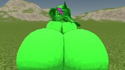 3d animated big_ass big_breasts chubby_female green_eyes green_hair green_skin naughty_face rojo84 rojo_parasito shaking_ass shaking_butt shitpost sprunki twerking vineria_(sprunki)