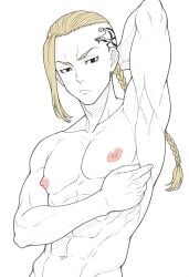 1boy 1male ai_generated bara big_penis bottom_pov civitai enticing gay gay_male illustrious_(stable_diffusion) implied_sex male male_focus male_only male_prey nude queer stable_diffusion sweat sweating tied_up tokyo_revengers yaoi black_and_white showing_off jerking jerkingoff one_arm_up arms_behind_head smirking_at_viewer smirking smirk tongue_out draken_(tokyo_revengers) ken_ryuguji