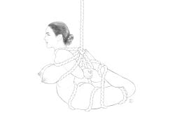 1girls actress ass big_breasts bondage breasts butt celebrity female female_only jennifer_connelly nipples nude real_person rope solo suspension tied_up tittydispenser