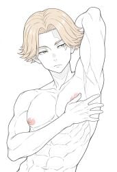 1boy 1male ai_generated bara big_penis bottom_pov civitai enticing gay gay_male illustrious_(stable_diffusion) implied_sex male male_focus male_only male_prey nude queer stable_diffusion sweat sweating tied_up tokyo_revengers yaoi black_and_white showing_off jerking jerkingoff one_arm_up arms_behind_head smirking_at_viewer smirking smirk tongue_out inui_seishu seishu_inui