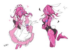 1girls breasts bunny_ears bunnysuit carrot cute female heart high_heels humanoid jojo's_bizarre_adventure jojolion long_hair maid one_eye paisley_park pink_eyes pink_hair pink_skin sfw shounen_jump stand_(jjba) yeah_pkm