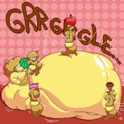 apple ass belly blonde_hair bottomless bottomless_female breasts cake caring_cheesecake cheeselings cupcake dessert doublecappro fat fat_fleet female female_focus female_only food food_creature food_humanoid force_feeding fruit hips hyper immobile immobilization large_ass large_breasts milf mom mother multiple_girls obese obese_female on_top on_top_of_belly overweight overweight_female stomach stuffing thick_thighs thighs watermelon weight_gain wide_hips yellow_body