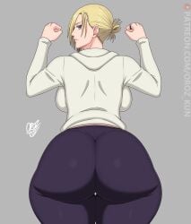 1girls annie_leonhardt ass attack_on_titan back_view big_ass big_butt blonde_hair blue_eyes bubble_ass bubble_butt butt dat_ass fat_ass female female_only huge_ass huge_butt large_ass looking_at_viewer looking_back oroz-kun shingeki_no_kyojin solo solo_female thick thick_ass voluptuous wide_hips