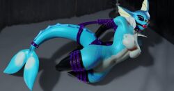 absurd_res anthro armwear ball_gag bondage bound clothing eeveelution evilbanana female gag generation_1_pokemon hi_res legwear nintendo nipple_piercing nipples piercing pokemon pokemon_(species) pokemon_rgby pokemorph rubber solo thigh_highs vaporeon video_games