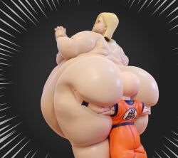 1boy 1girls 3d android_18 ass ass_in_face bbw belly big_ass big_belly big_breasts blonde_hair breasts canon_couple couple dragon_ball dragon_ball_z face_in_ass fat fat_ass female female_focus huge_ass kim381 krillin kuririn lard_ass large_ass larger_female male massive_ass morbidly_obese nipples obese overweight overweight_female size_difference smaller_male ssbbw thick_thighs thighs thunder_thighs