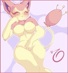 anthro digital_media_(artwork) ikathsart masturbation pokemon skitty solo source_request tagme