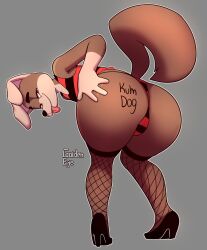 anthro big_ass bulge_through_clothing canid canine femboy furry girly goldeneyensfw huge_ass kom kom_(komdog) komdog komponi male_only thick_thighs thong tongue_out