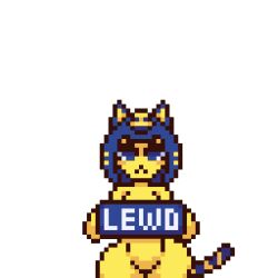 :< animal_crossing animated ankha anthro blue_hair cat_ears cat_tail color colored countmoxi felid feline felis female fur furry furry_only nintendo pixel_art pixelated short_playtime tagme tail yellow_body