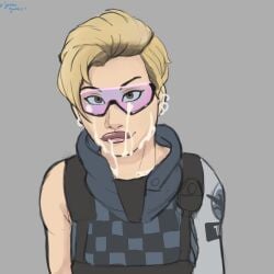 cum facial jumbogumbo osa_(rainbow_six) purple-tinted_eyewear rainbow_six rainbow_six_siege solo sunglasses tagme tinted_eyewear