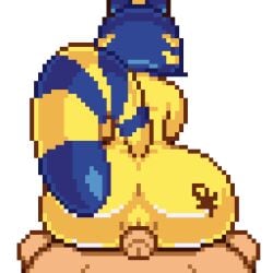 animal_crossing animated ankha anthro ass assjob blue_hair buttjob cat_ears cat_tail color colored countmoxi female fur furry male male/female nintendo pixel_art pixelated pussy pussyjob reverse_cowgirl_position source_request tagme tail year_request yellow_body