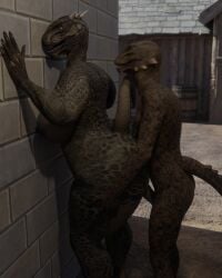 2022 3d 3d_(artwork) 4:5 against_surface against_wall alley ambiguous_penetration animated anthro anthro_on_anthro anthro_penetrated anthro_penetrating anthro_penetrating_anthro argonian balls bethesda_softworks big_breasts big_butt bodyguard_position breast_squish breasts butt butt_jiggle curvy_figure day digital_media_(artwork) duo female female_penetrated from_behind_position genitals green_body green_scales hands_on_wall hi_res hip_grab horn huge_butt jiggling looking_back looking_pleasured loop male male/female male_penetrating mp4 naked nipples no_sound non-mammal_breasts nude open_mouth orange_body orange_scales outside penetration penile penis raised_tail scales scalie sex short_playtime side_view squish standing standing_sex the_elder_scrolls thick_thighs tongue video video_games voluptuous webm wide_hips zenith741