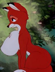 1girls big_breasts breasts_bigger_than_head disney female female_only fox fur furry hourglass_figure huge_breasts screencap screenshot screenshot_edit solo tagme the_fox_and_the_hound venjiiart vixey