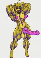 1futa animal_genitalia anthro bimbo bimbo_lips bimbo_robot_girl erect_nipples etdelart432 feet five_nights_at_freddy's five_nights_in_anime fredbear_(fnaf) futa_only futanari humanoid muscular muscular_futanari purple_lipstick purple_toenails robot robot_girl solo source_request standing