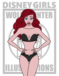 ariel bra disney disney_princess lingerie looking_at_viewer red_hair small_waist the_little_mermaid wolffhunter_art