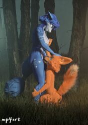 3d_(artwork) anthro breasts canid canine cunnilingus diane_foxington digital_media_(artwork) dreamworks duo eastern_and_western_character female female/female female_only forest fox genitals hi_res krystal mammal mp4ort nintendo oral plant pussy sex star_fox the_bad_guys tree vaginal_penetration video_games yuri