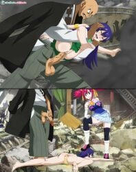 1boy 2girls anal anal_gape black_socks chelia_blendy clothing dubious_consent fairy_tail female humiliated humiliation male multiple_girls neeba peeing penis socks standing_sex stomp stomping thigh_socks thighhighs urine wendy_marvell young