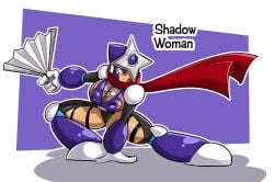 big_ass big_breasts boots fan female female_only huge_ass mega_man mega_man(classic) mega_man_3 ninja red_eyes red_scarf robot robot_girl rule_63 sachasketchy scarf shadow_man_(mega_man) sideboob