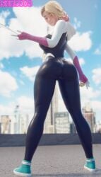 1girls 3d ass big_ass big_butt blender blonde_hair bodysuit breasts condom condom_wrapper costume dat_ass female female_only fortnite ghost-spider gwen_stacy gwen_stacy_(spider-verse) looking_at_viewer looking_back marvel marvel_cinematic_universe marvel_comics solo spider-gwen spider-gwen_(fortnite) spider-man_(series) superhentaimaster9000 x_redeyes