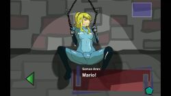 animated bondage bound captured captured_heroine crossover cum_in_mouth cum_in_throat cum_on_face deepthroat facial fellatio kidnapped longer_than_one_minute mario mario_(series) metroid music oral playshapes rescue samus_aran sound tagme video zero_suit_samus