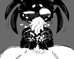 arachnid arachnid_humanoid blowjob blushing chest_fluff chest_fluffjob chest_tuft cum cum_in_mouth cum_inside cum_on_chest cum_on_face cum_on_upper_body cumshot don't_starve don't_starve_together dont_starve dont_starve_together ejaculation facial fellatio human humanoid klei_entertainment male_only multi_eye paizuri pov spider spider_humanoid titjob webber