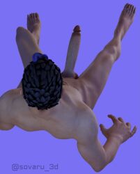 1boy 3d 3d_(artwork) balls blender erect_penis erection gay human large_penis male male_only penis purple_background self_upload sfm simple_background sovaru_3d tagme valorant video_games yaoi yoru_(valorant)