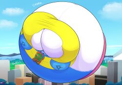 anthro big_breasts breasts fat female frootiebuck spherical_inflation sunken_head sunken_limbs tagme