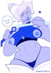 1girls big_breasts blue_skin breasts erect_nipples gem_(species) holly_blue_agate steven_universe whip white_background