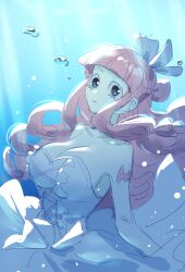 1girls blunt_bangs breasts cleavage female female_only looking_at_viewer one_piece perona pink_hair raine_(acke2445) solo_female tagme underwater white_dress