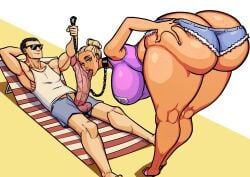 1boy 1girls beach big_ass bimbo blonde_female blonde_hair bondage brittany_beute_(lesadx3) chain_leash ditzy dumb_girl fellatio female femsub freckles gigantic_penis housewife huge_ass huge_breasts hugh_hoshi_(lesadx3) husband_and_wife leash leash_and_collar light-skinned_female light_skin male male/female maledom married_couple oc original_character pawg penis razter seductive_look stepford_wife