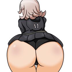 ass back_to_viewer back_view danganronpa danganronpa_2:_goodbye_despair female_only huge_ass nanami_chiaki pink_hair straight_hair super_danganronpa_2 thick_ass thick_thighs wokecobo