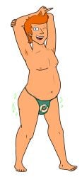 armpit_hair arms_up belly bulge futurama male_focus male_only male_thong orange_hair philip_j_fry self_upload smile thong underwear underwear_bulge wink winking_at_viewer