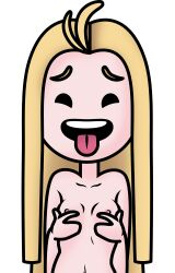 1girls artist_request belly belly_button blonde_hair breast_grab breasts fucked_up_fingers long_hair nipples no_fingers nude nude_female savannahxyz tagme tiktok tongue tongue_out transparent_background youtube