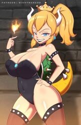 bowsette from mario (series) by nightmare hdraw