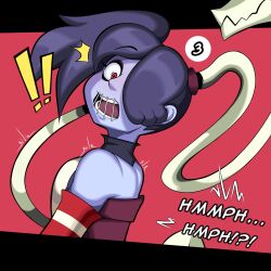 black_hair comic english_text igxxiii leviathan_(skullgirls) looking_back page_3 purple_skin skullgirls squigly surprised tagme