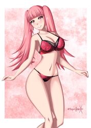 breasts female female_only fire_emblem fire_emblem:_three_houses hilda_valentine_goneril looking_at_viewer nintendo pink_eyes pink_hair solo sonicheroxd