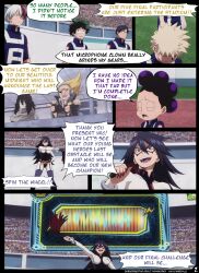 comic female izuku_midoriya katsuki_bakugou male midnight_(my_hero_academia) minoru_mineta my_hero_academia nemuri_kayama nyxworks page_2 shouto_todoroki spiky_hair tenya_iida