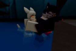 anal_sex anal_sex anthro balls canine_genitalia canine_penis cock cum cum_leaking cum_leaking_out_of_penis fed_(kaiju_paradise) from_behind_position furry kaiju_paradise male male/male ravenuwu roblox self_upload sex shark shork_(kaiju_paradise) water