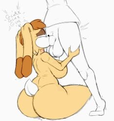 big_balls faceless_male fellatio female furry holding_balls iaredumbo male oral_sex sega sonic_(series) sucking_penis vanilla_the_rabbit