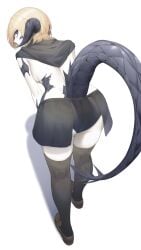 1girls artist_request ass au_ra female final_fantasy_xiv panties sideboob tail topless