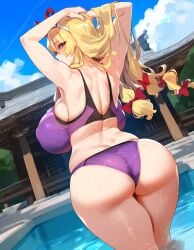 1girls ai_generated ass big_breasts blonde_hair booty breasts female female_focus female_only hips huge_ass huge_breasts large_breasts long_hair looking_at_viewer mature_female milf thick_thighs thighs touhou yukari_yakumo