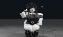 1girls 3d baseplate big_ass big_breasts black_hair clothing dialogue english_text huge_breasts pumpkinlesspie roblox roblox_avatar robloxian tagme tagme_(artist) text thick_thighs white_body