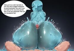 1futa 1girls ai_generated ass_focus ass_job beach big_penis buttjob covered_buttjob david1231245 dialogue dick_between_ass female_focus female_on_top female_only futa/female gooey huge_ass huge_breasts hyper_ass hyper_penis magic magical_girl slime slime_girl sweat sweating thick_ass thick_calves thick_legs thick_thighs